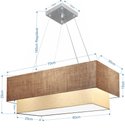 Ver imagem 2 de Pendente Retangular Palha e Bege MJ-4138 Para Mesa de Jantar e Estar