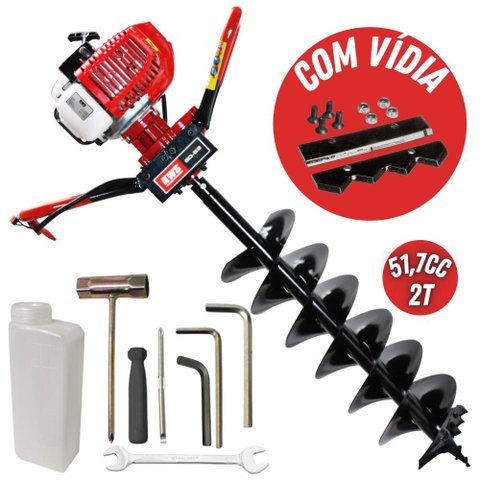 Perfurador de Solo Profissional Kawashima ED52BD Broca 80x20cm Ideal Para o Plantio