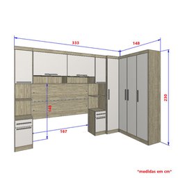 Guarda Roupa Dormitório Modulado Master Casal Queen 1,58 m Canto - Avelã Rústico e Areia - Luciane M - 4