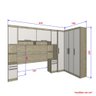 Guarda Roupa Dormitório Modulado Master Casal Queen 1,58 m Canto - Avelã Rústico e Areia - Luciane M - 4