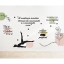 Ver imagem 3 de Adesivo Decorativo Parede Frases Yoga Fundo Branco