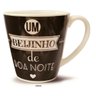Xícara Caneca Cerâmica Presente Namoro Café Chá 405ml Corona Marrom Escrita - 1