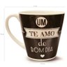 Xícara Caneca Cerâmica Presente Namoro Café Chá 405ml Corona Marrom Escrita - 3