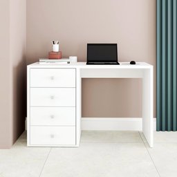 Escrivaninha Mesa para Escritório 4 Gavetas Multimóveis CR25083 Branca - 1