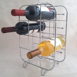 Suporte Adega Porta 12 Garrafas Vinho Chão Bancada Cromada - 4