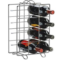 Suporte Adega Porta 12 Garrafas Vinho Chão Bancada Cromada - 1