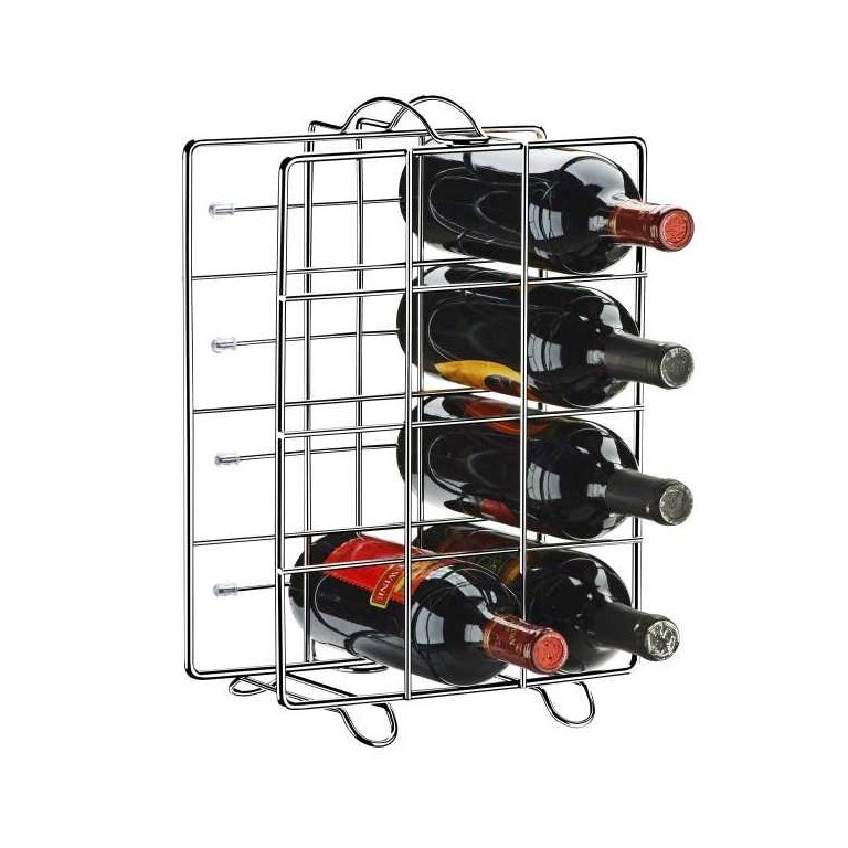 Suporte Adega Porta 12 Garrafas Vinho Chão Bancada Cromada