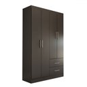 Ver imagem 4 de Guarda-roupa Solteiro Paraná 4 Portas 2 Gavetas Preto - Panorama Móveis
