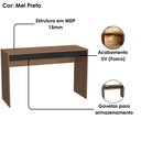 Ver imagem 4 de Mesa Escrivaninha 2 Gavetas B35 120 Cm Mell Preto Novam