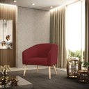 Ver imagem 1 de Poltrona Sala Decorativa Stella Pé Palito Natural Veludo Marsala D03 - D’Rossi