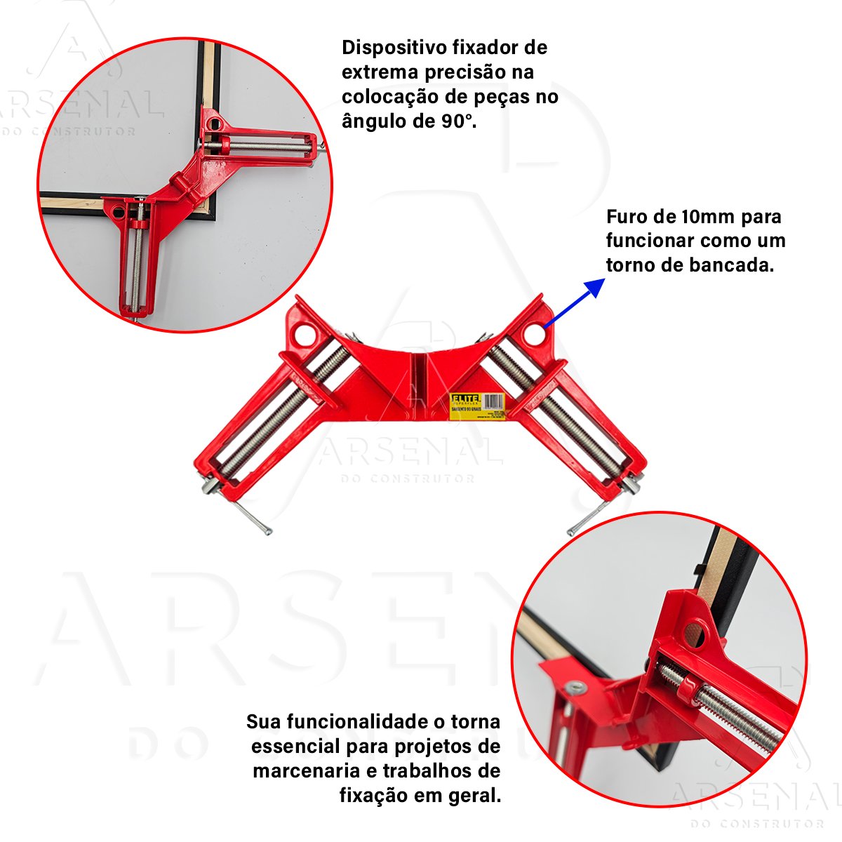 Kit 2 Unid Grampo Sargento Angular 90 Graus Cantoneira Elite - 4