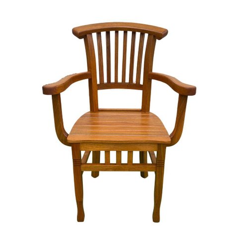 Cadeira Leque com Braço para Mesa de Jantar em Madeira de Demolição Sudeste Rústico