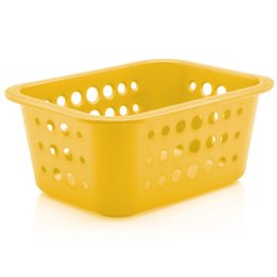 Caixa Organizadora Organize Bancada Cesto De Plástico 1,5l Amarelo - 1 Caixa Organizadora Organize Bancada Cesto De Plástico 1,5l Amarelo - 1
