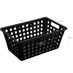 Caixa Organizadora Grande Plástica Alças Aberturas Closet Preta - 3