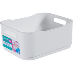 Caixa Organizadora Plástica Cesta Fit Pequena Empilhável Branca - 1
