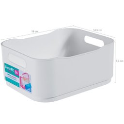 Caixa Organizadora Plástica Cesta Fit Pequena Empilhável Branca - 3