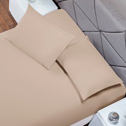 Kit 2 Fronhas 70cm X 50cm Soft Par Capa para Travesseiro Envelope 180 Fios Colorida Cáqui - 1