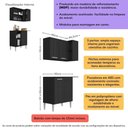 Ver imagem 2 de Kit Armário de Cozinha Aéreo Canto com Balcão 90cm 3 Portas Pequim Multimóveis Mp2381 Preto