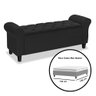 Recamier Baú Calçadeira para Cama Box Queen 150 Cm Dubai Corino Preto - Lh Móveis - 5
