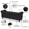 Recamier Baú Calçadeira para Cama Box Queen 150 Cm Dubai Corino Preto - Lh Móveis - 7