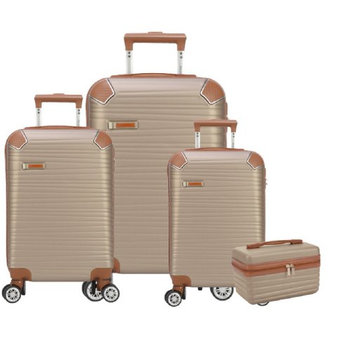 Mala Viagem ABS Polo King + Frasqueira Champanhe - 1871