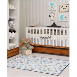 Tapete Infantil 1,00 x 1,40 Antiderrapante Quarto Azul Hk-01 - 1