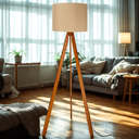 Ver imagem 2 de Abajur de Chão Tripé 1,50 Cm Completo com Cúpula e Fiação Luminária de Piso para Sala, Quarto