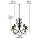 Ver imagem 2 de Lustre Colonial De Ferro Com Folhas Decorativas pelo