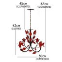 Ver imagem 2 de Lustre De Folhas em Ferro Colorido para Decoração de Varanda Colonial