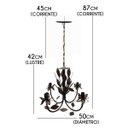 Ver imagem 2 de Lustre Pendente de Teto com Folhas em Ferro para Iluminação de Sala