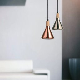 Pendente Cobre Com Detalhe Em Madeira 1G9 12CMX18CM - 3