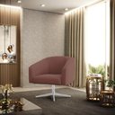 Ver imagem 6 de Cadeira Sala de Jantar Giratória Base Cromada Stella Veludo D03 - D\'rossi Cor Rose
