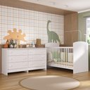 Ver imagem 2 de Berço para Colchão 130 X 60cm com Cômoda Ana Lívia Multimóveis Mp4291 Branco