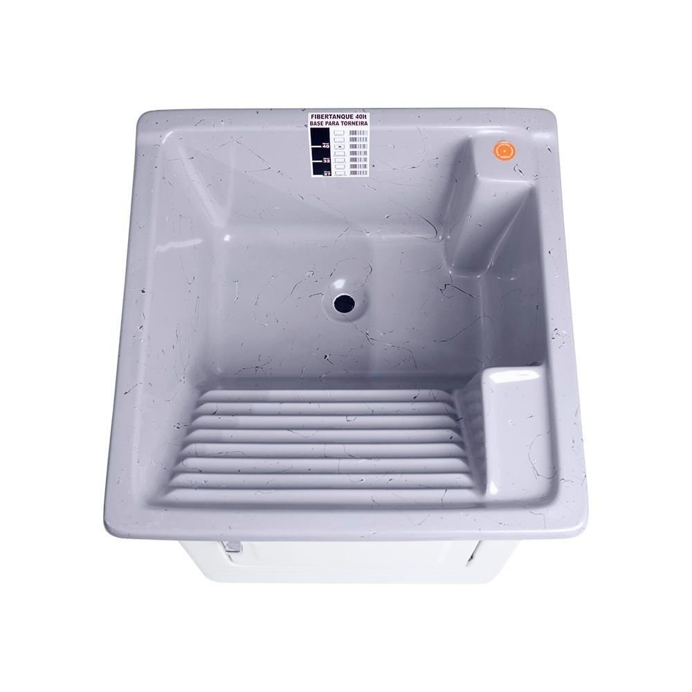 Tanque Lavar Roupa Fiberblu Madrid 40 Litros Granitado Cinza - 3