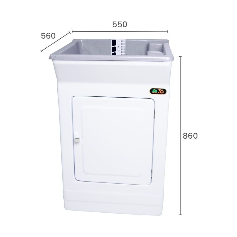 Tanque Lavar Roupa Fiberblu Madrid 40 Litros Granitado Cinza - 5