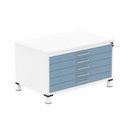 Ver imagem 2 de Mapoteca Mont 5 Gavetas 71,3cm x 120,4cm Aço Cinza/Branco/Azul Dali