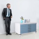 Ver imagem 5 de Mapoteca Mont 5 Gavetas 71,3cm x 120,4cm Aço Cinza/Branco/Azul Dali