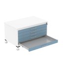 Ver imagem 4 de Mapoteca Mont 5 Gavetas 71,3cm x 120,4cm Aço Cinza/Branco/Azul Dali