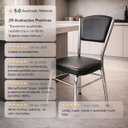 Ver imagem 2 de Cadeira Cozinha Reforço Cromada Assento Grosso Confortável Encosto Estofado Cor Preto Kit 4 Peças