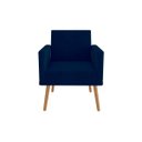 Ver imagem 2 de Kit 4 Poltronas Decorativas Escritório Sala Recepção Larah Suede Azul Marinho