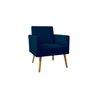 Kit 4 Poltronas Decorativas Escritório Sala Recepção Larah Suede Azul Marinho - 3
