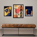 Ver imagem 1 de Set 3 Quadros Decorativos Jazz - Posters:moldura Preta