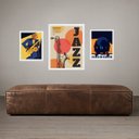 Ver imagem 2 de Set 3 Quadros Decorativos Jazz - Posters:moldura Preta