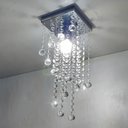 Ver imagem 2 de Lustre para Sala Quarto de Cristal Legítimo K9 Base Inox 14x14 Cm Soq E27 - Transparente