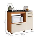 Ver imagem 5 de Kit Balcão para Cooktop Cozinha Kaiki Violeta Nature Off White com Fogão Cooktop Essencial 4 Bocas I