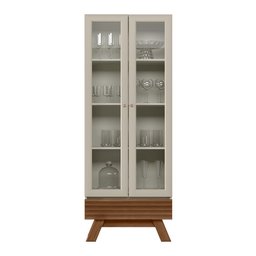 Cristaleira com Portas de Vidro Bétis Freijo Off White - 4