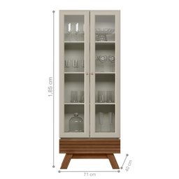 Cristaleira com Portas de Vidro Bétis Freijo Off White - 2