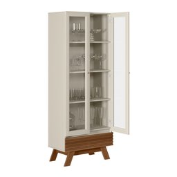 Cristaleira com Portas de Vidro Bétis Freijo Off White - 5