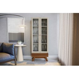 Cristaleira com Portas de Vidro Bétis Freijo Off White - 6