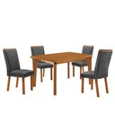 Ver imagem 2 de Mesa de Jantar Liz 120cm Tampo MDF Laminado Canto Copo com 4 Cadeiras Lisa Moderna Mobília